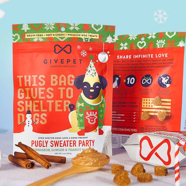 Pugly Sweater Party Holiday Dog Treats