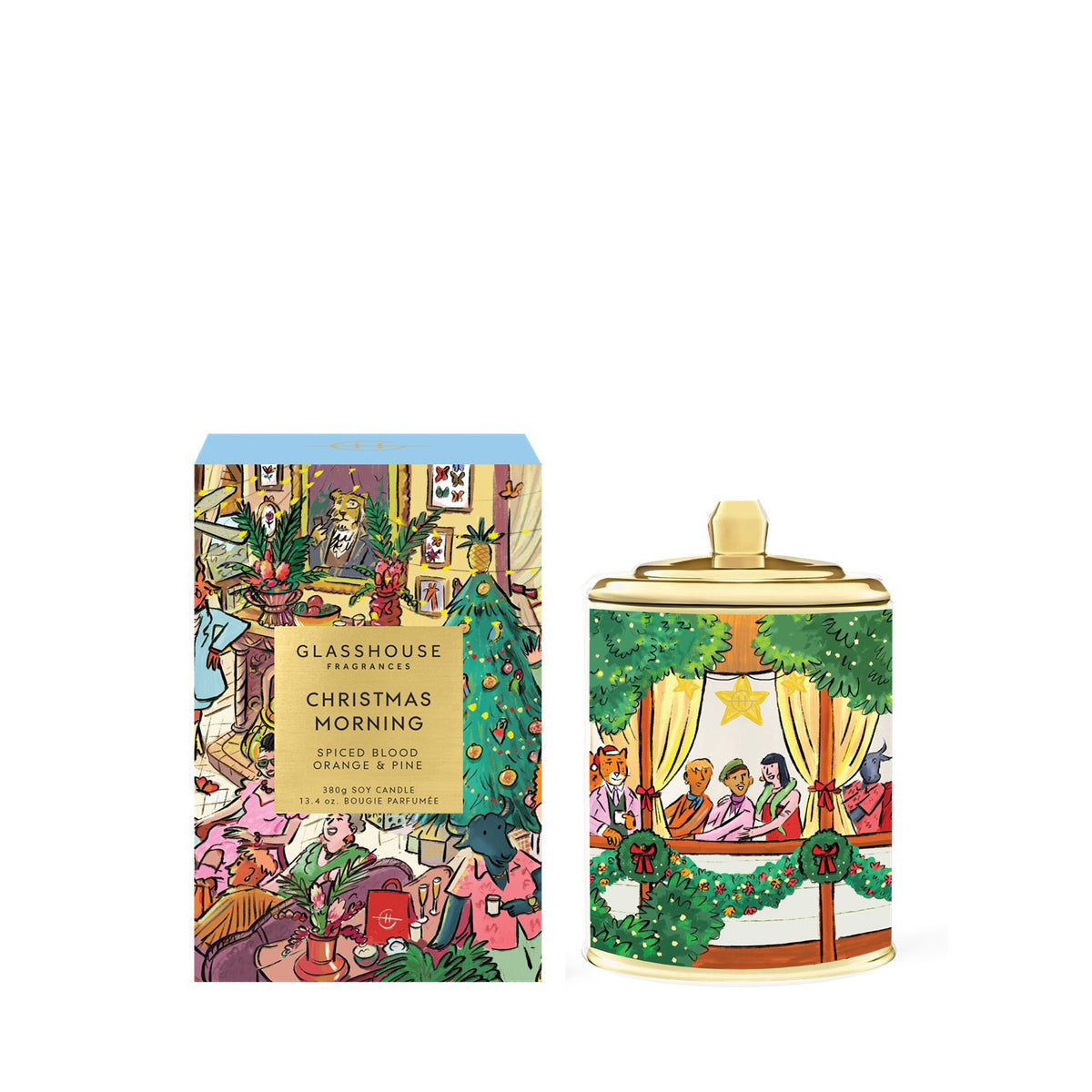 Glasshouse Fragrances Christmas Morning 13.4 oz Triple Scented Candle