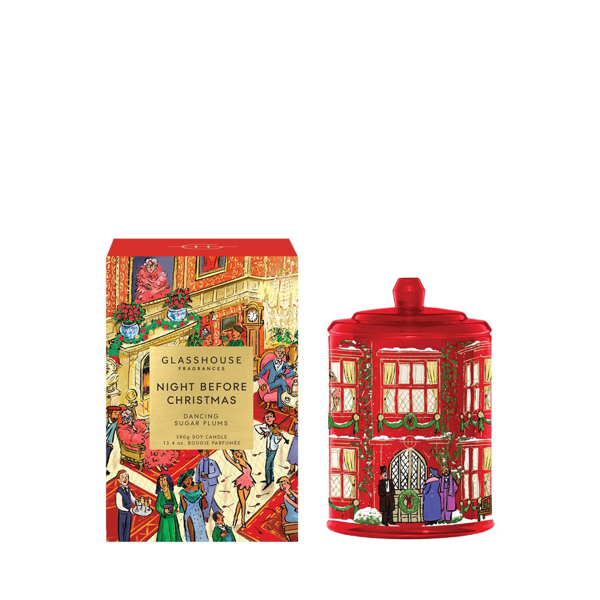 Glasshouse Fragrances Night Before Christmas 13.4 oz Triple Scented Candle