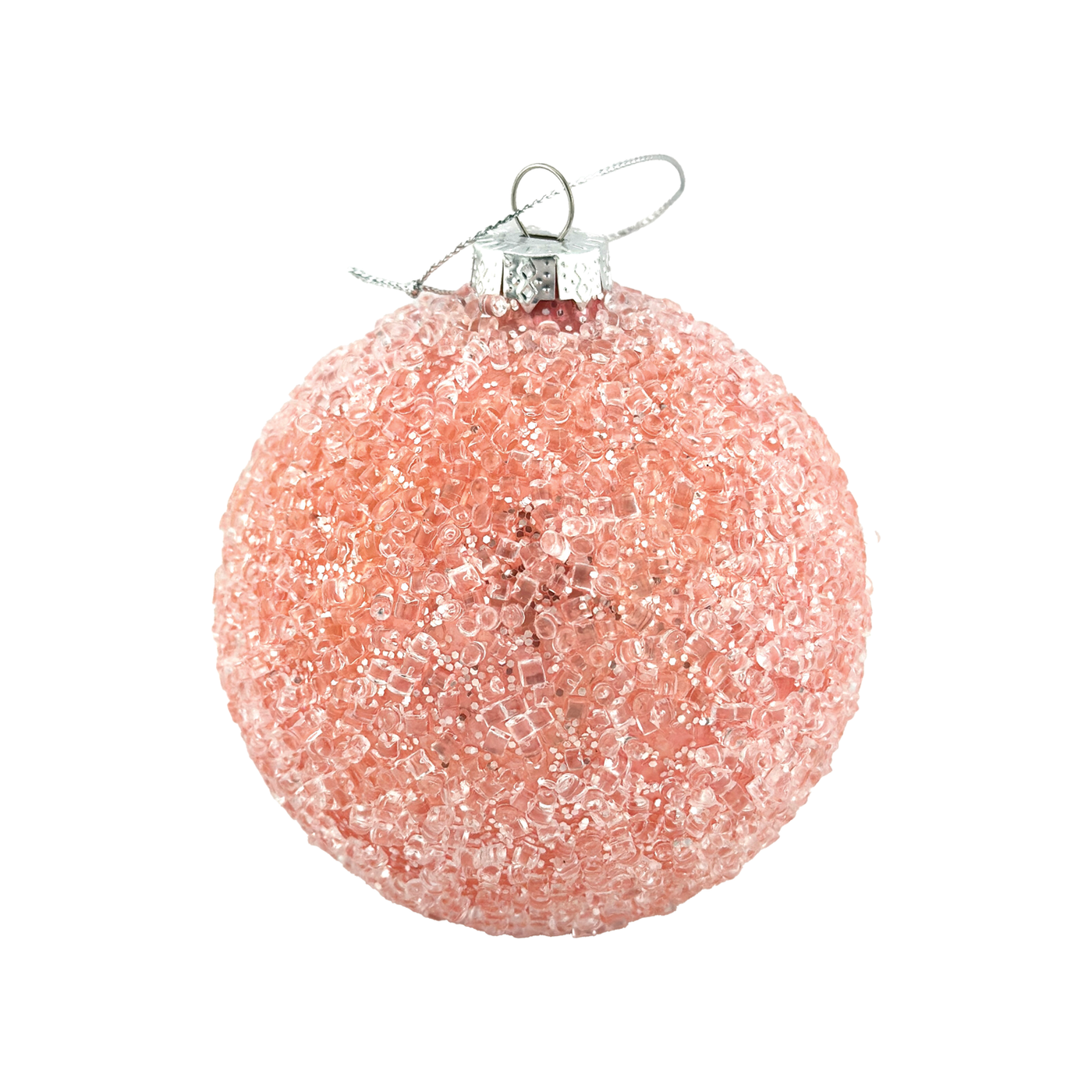 Colorful Glass Ball Ornament - Pink