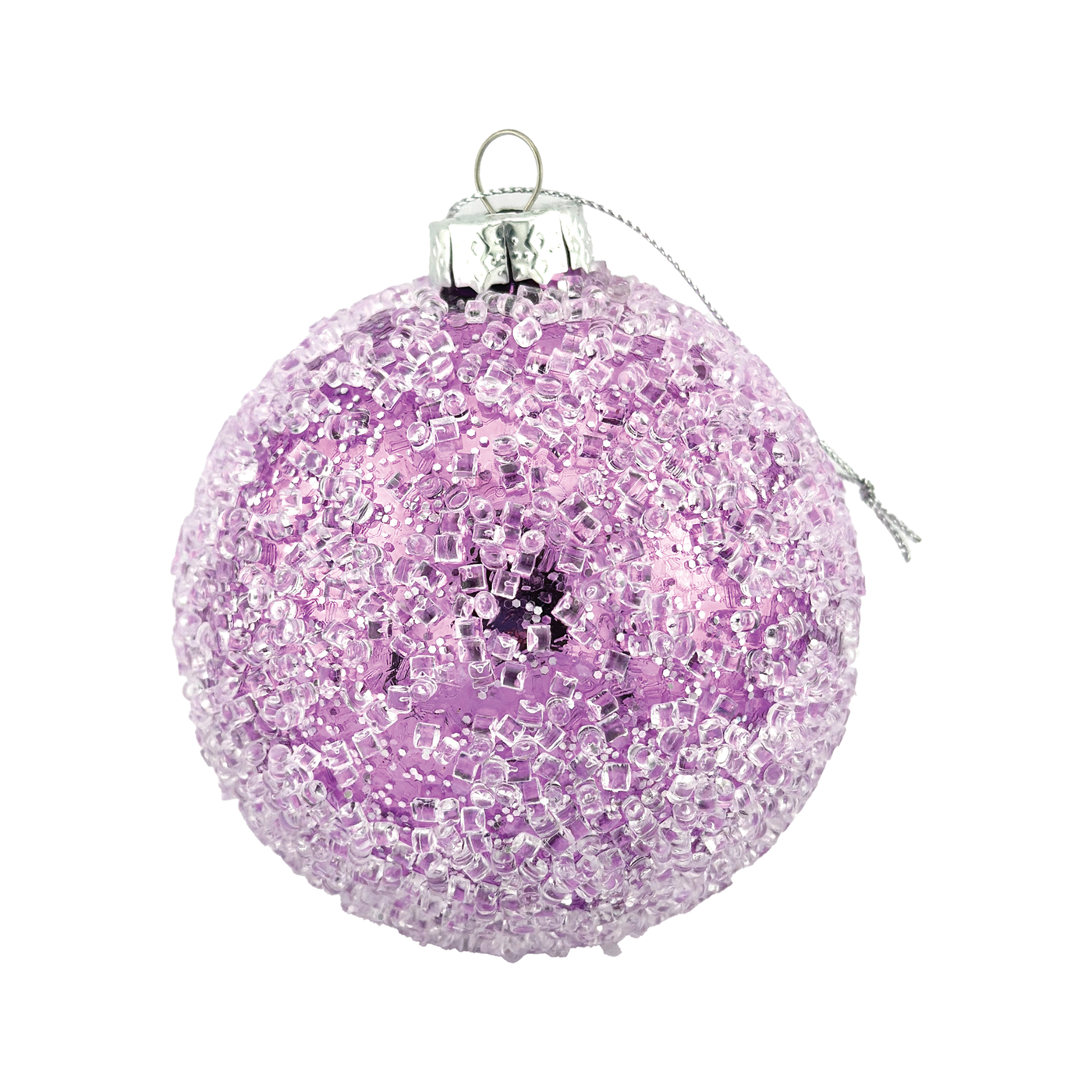 Colorful Glass Ball Ornament - Purple