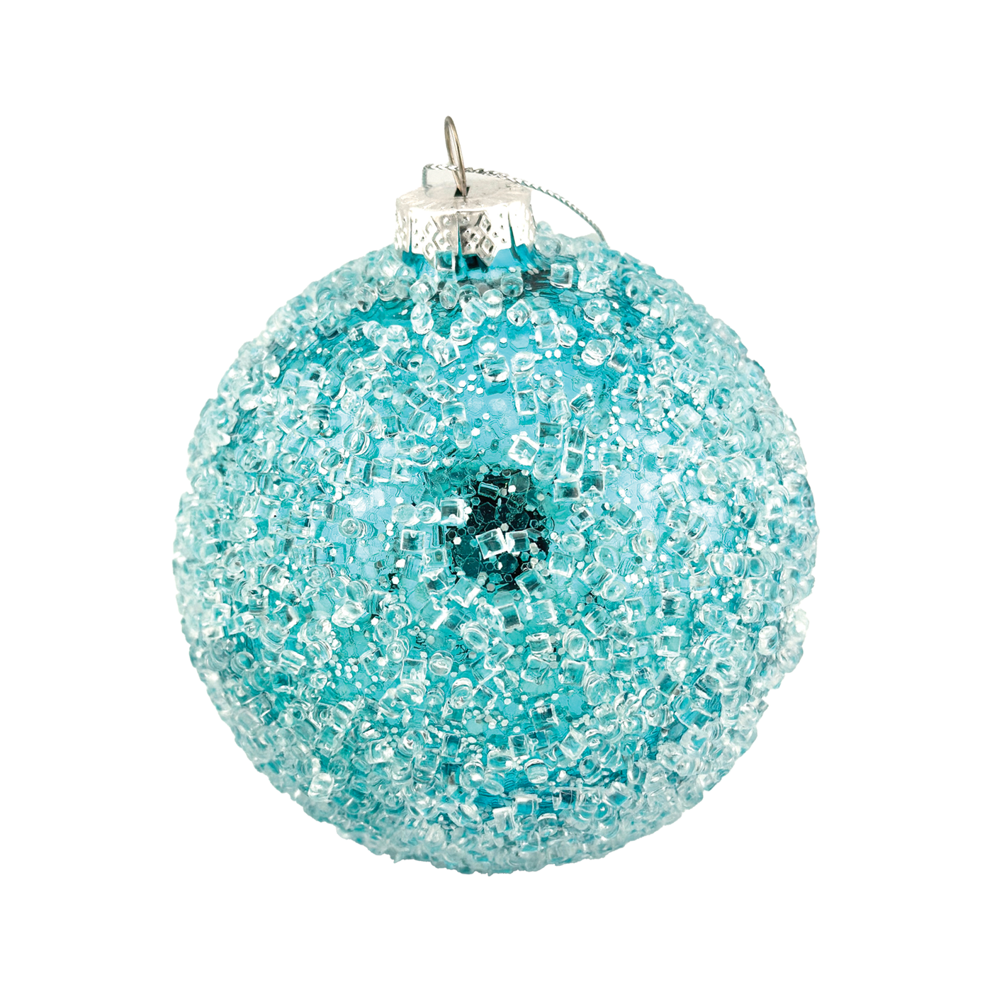 Colorful Glass Ball Ornament - Teal