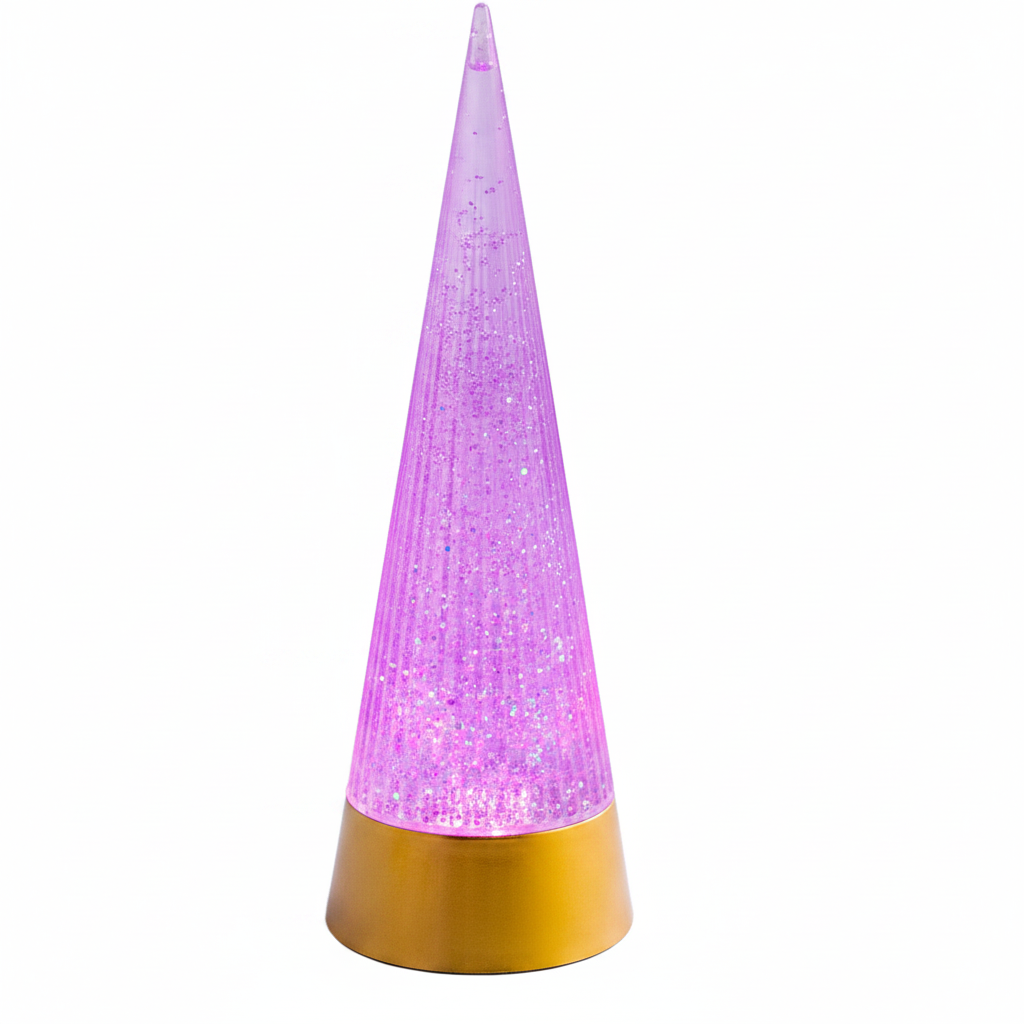 Swirling Glitter Cone Tree - Purple