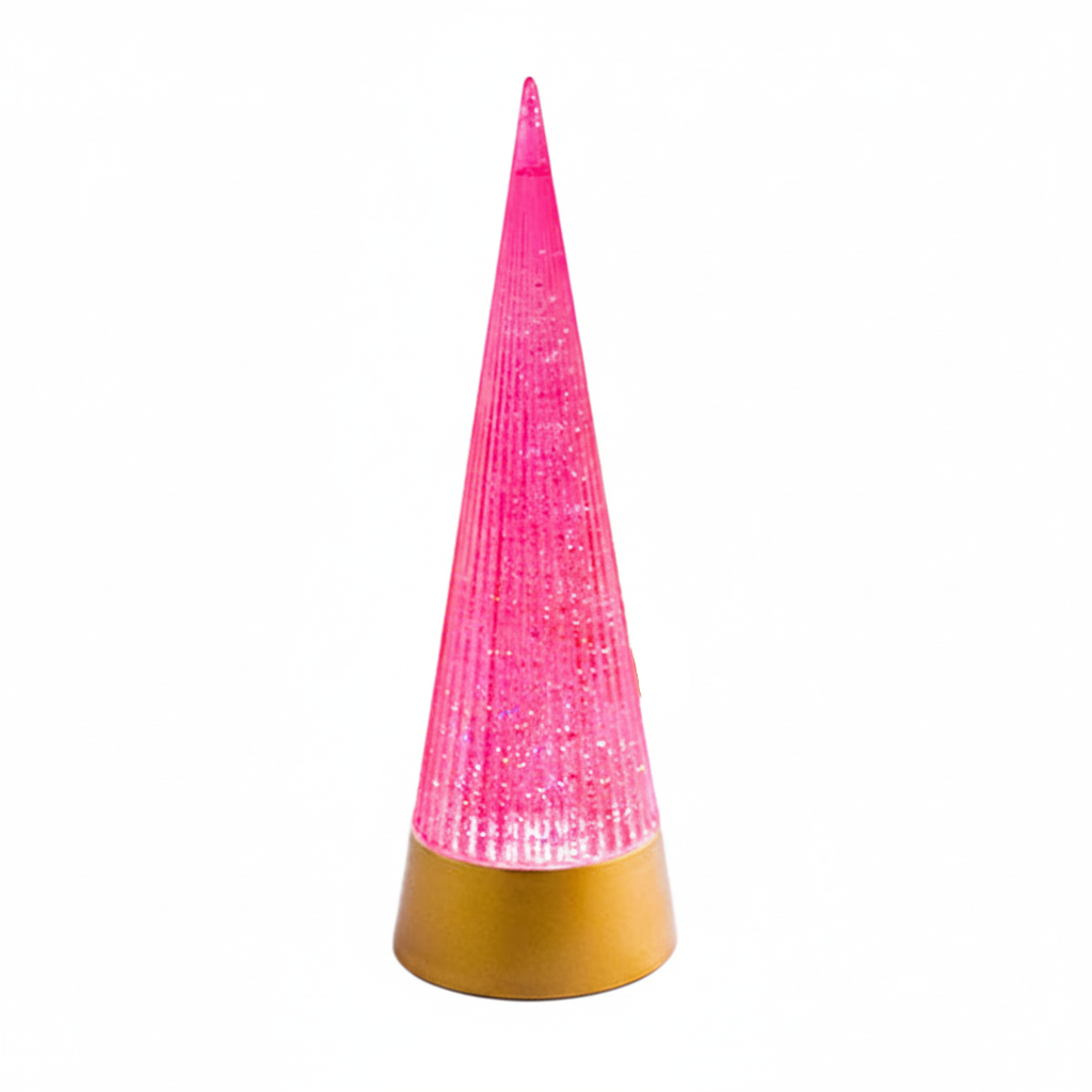 Swirling Glitter Cone Tree - Hot Pink
