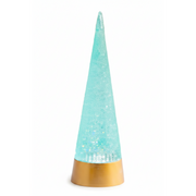 Swirling Glitter Cone Tree - Turquoise