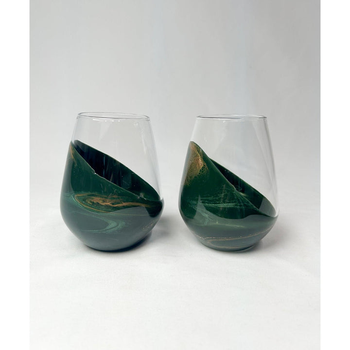 Resin Coated Entertaining Glasses - Jade
