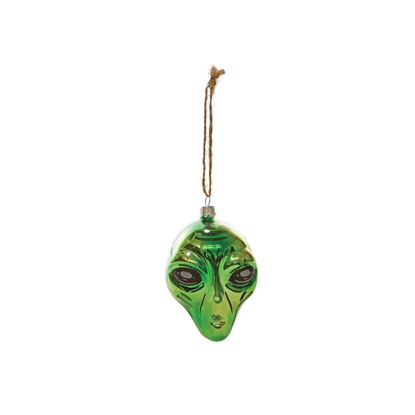Alien Head Ornament - Green