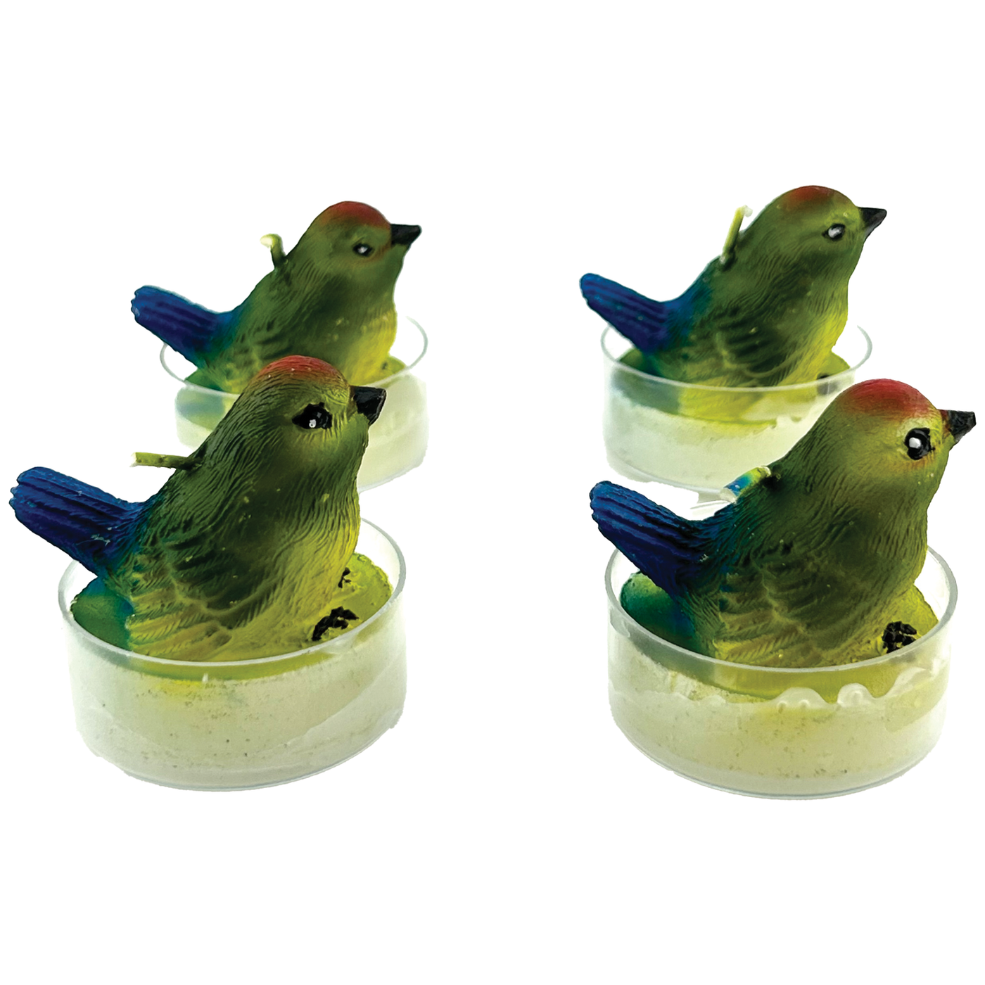 Sculpted Bird T-Light Box Set - Green Bird
