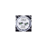 Crystal Spider Earrings - Green & Black