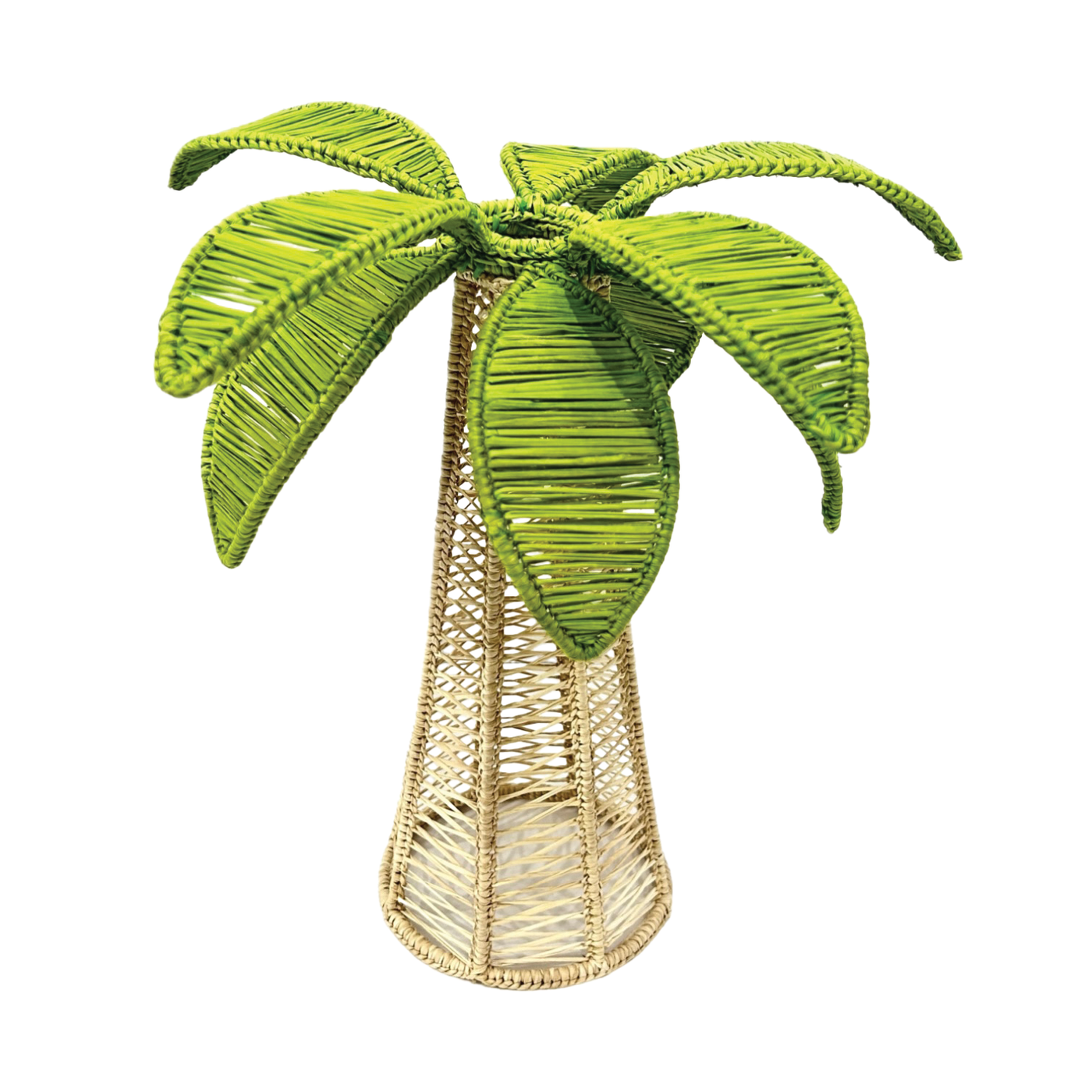 Palm Tree Candle Holder - Green Leaves