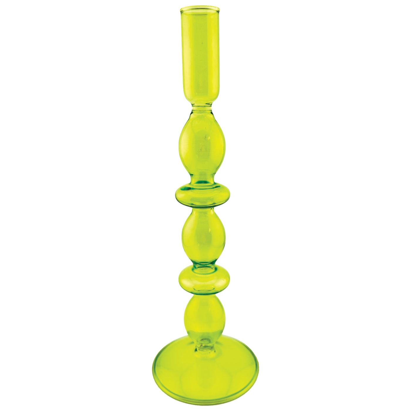 Lime Green Multi Shaped Candlestick Holder