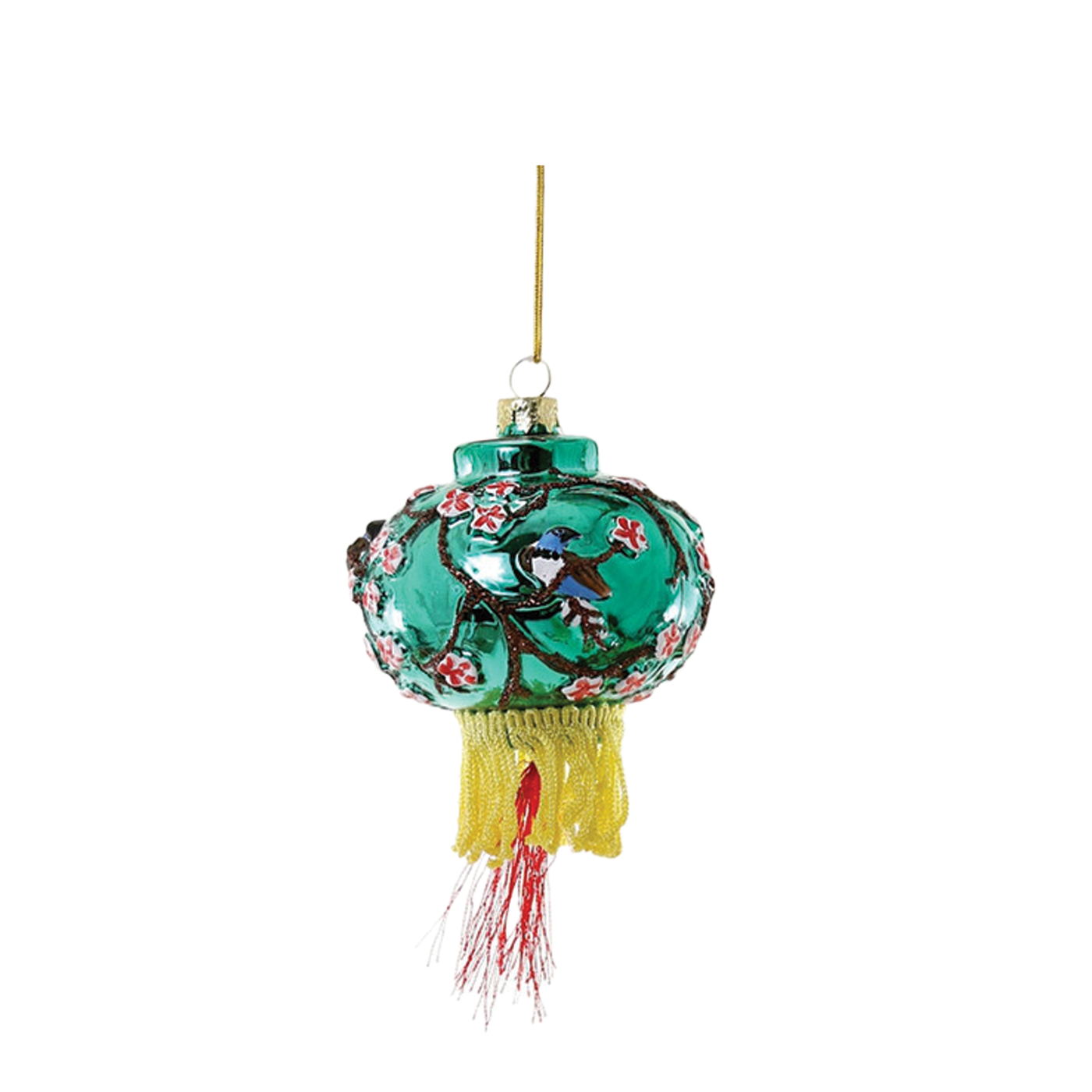 Cherry Blossom Lantern Ornament - Green