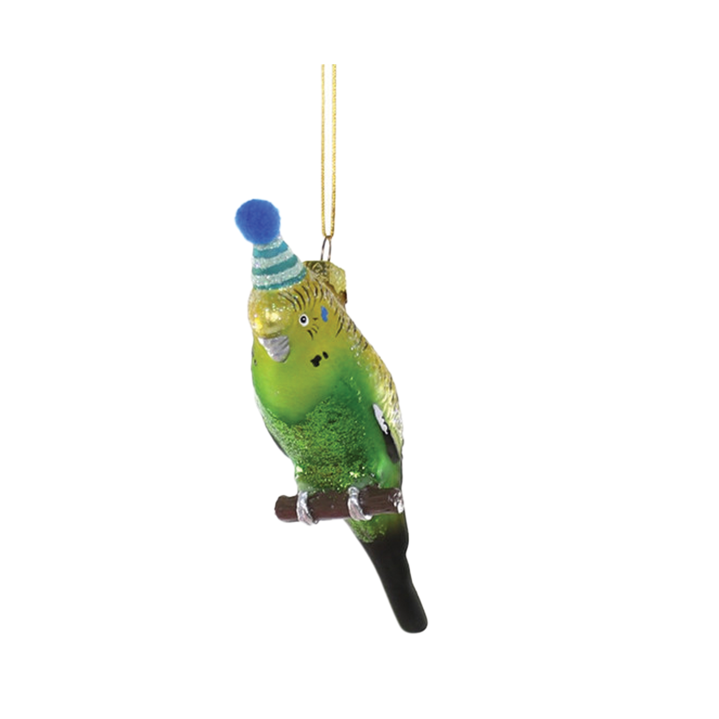 Party Parakeet Ornament - Green