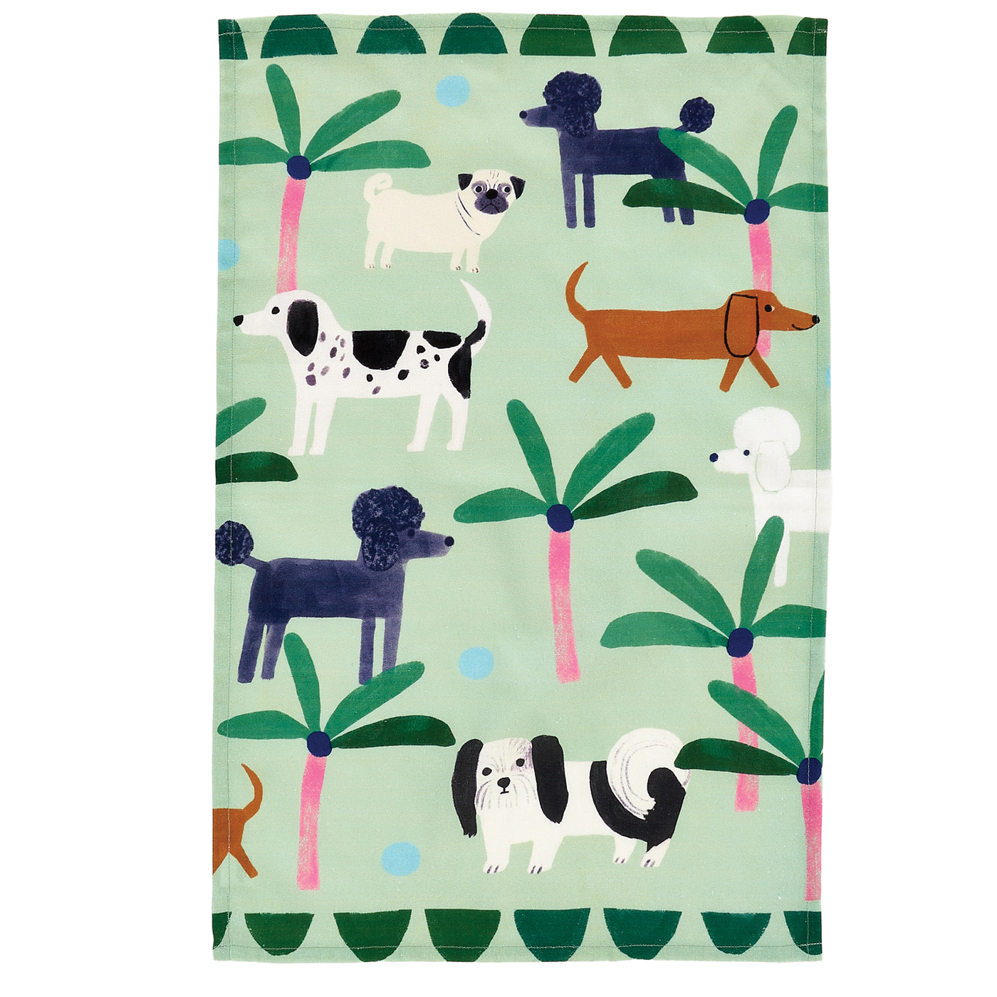 Dog Decorative Dish Towel - Green