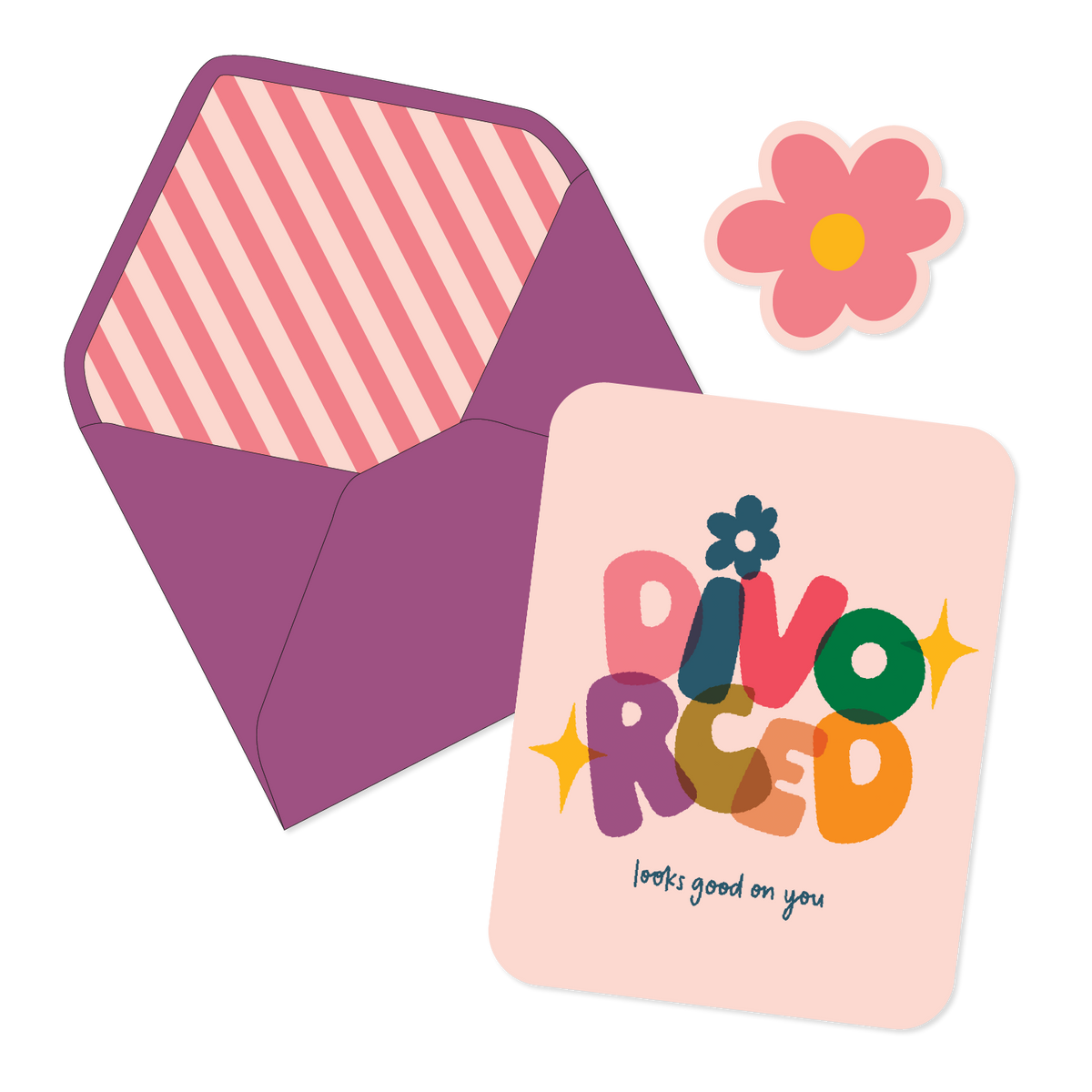 Divorce Bubble Letters Greeting Card