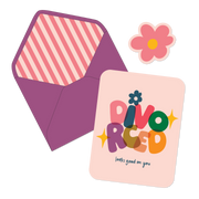 Divorce Bubble Letters Greeting Card
