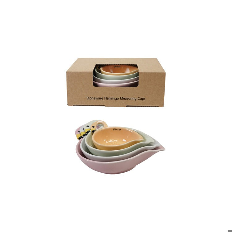 Flamingo Stoneware Measuring Cups
