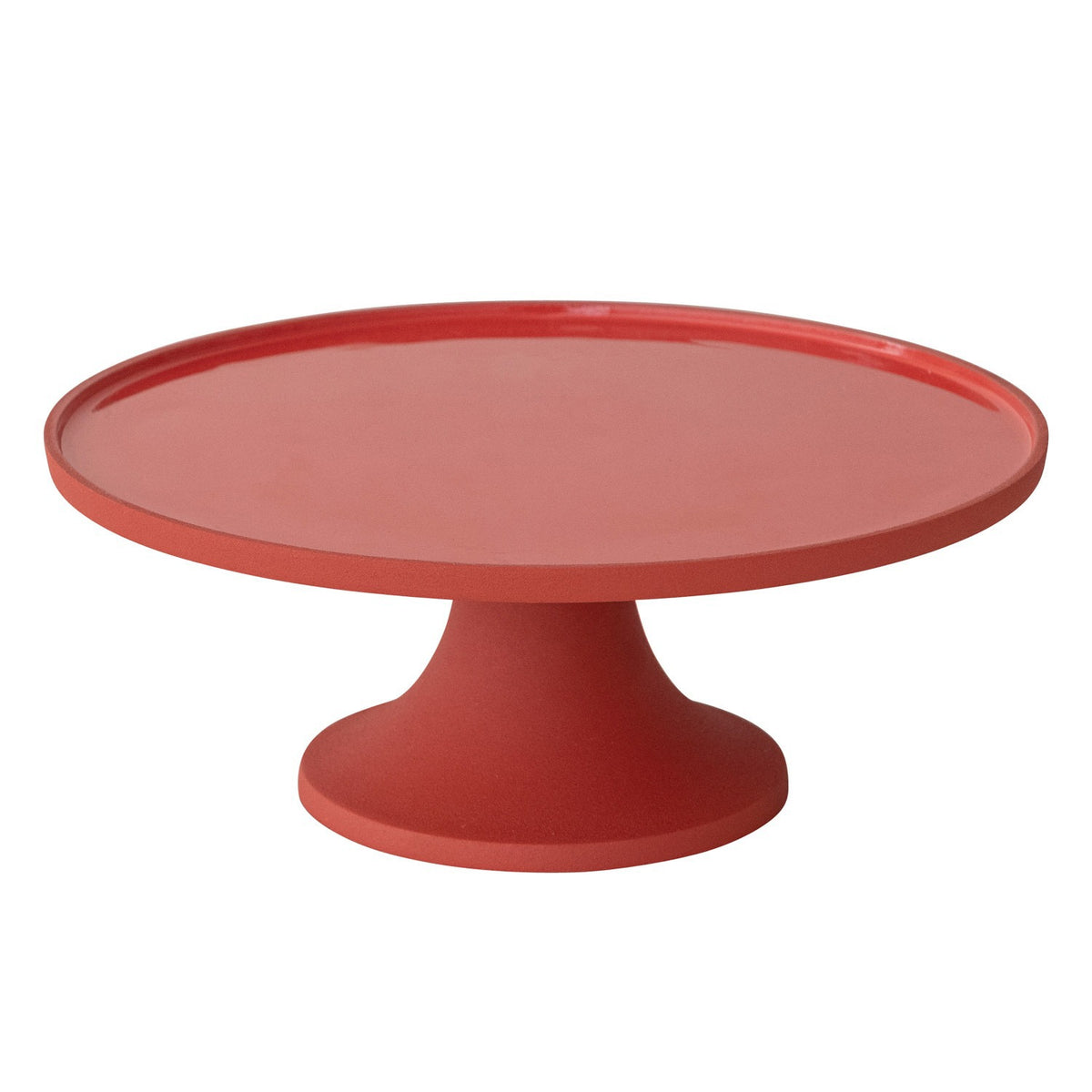 Coral Enameled Aluminum Pedestal