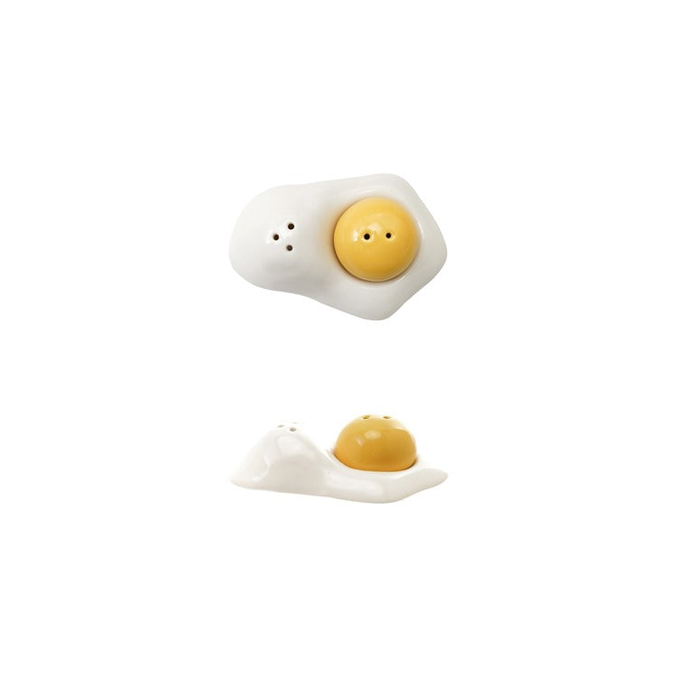 Stoneware Egg Yolk/White Salt & Pepper Shaker
