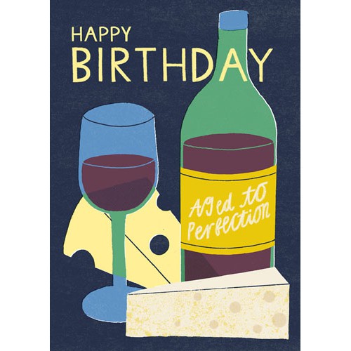 Wine & Cheese Birthday Card