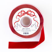 1 Inch Red Flocked Ribbon