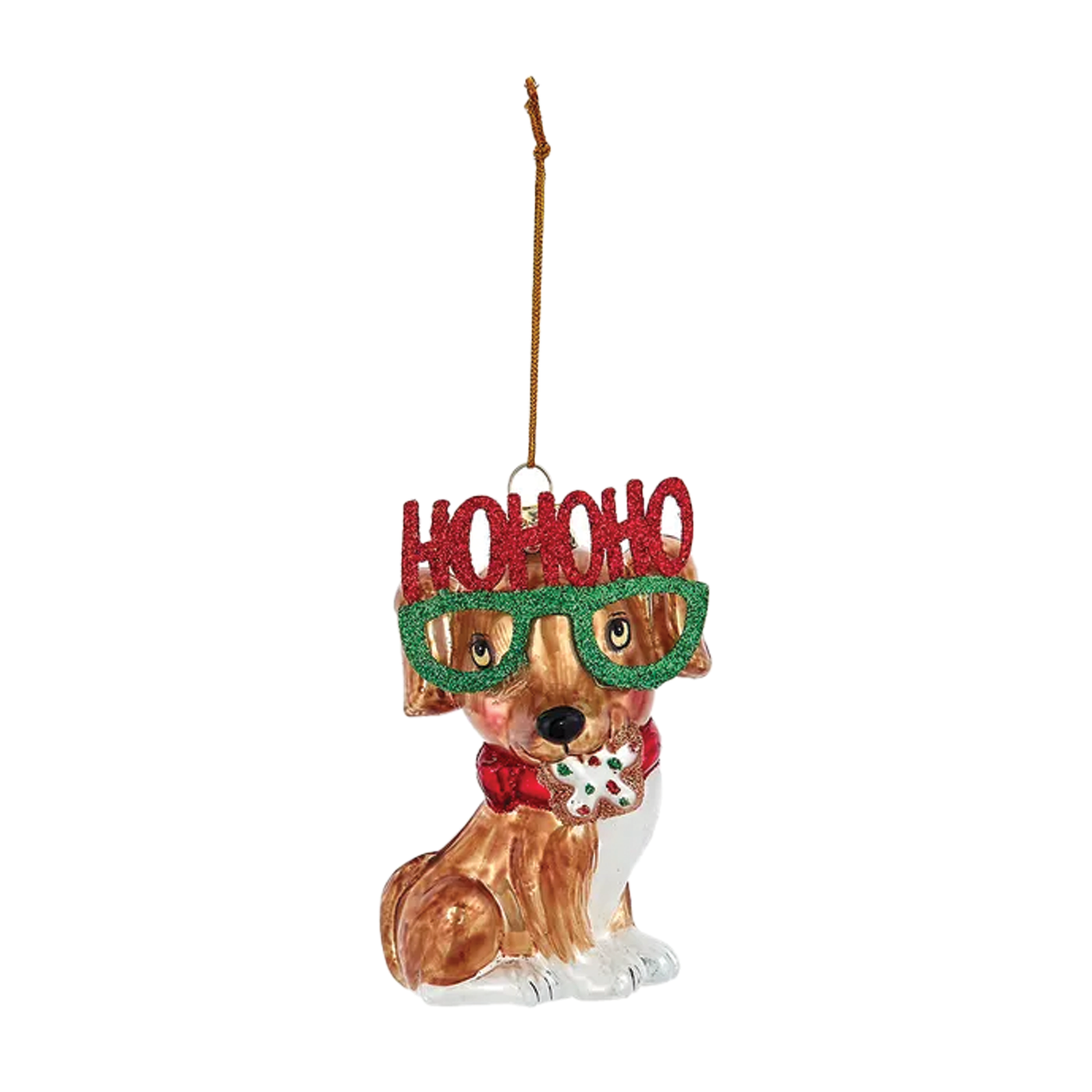 Christmas Dog Ornament - "Ho Ho Ho" Glasses