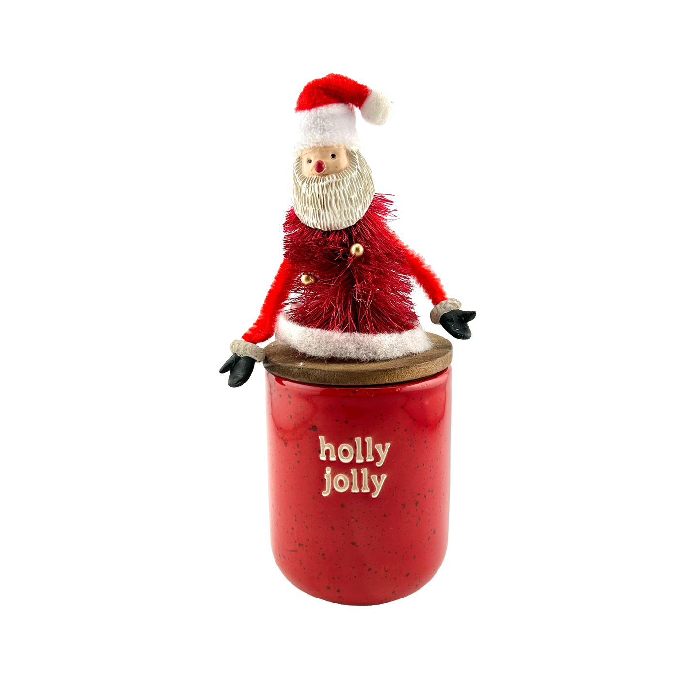 Christmas Bottle Brush Topper Candles - Santa