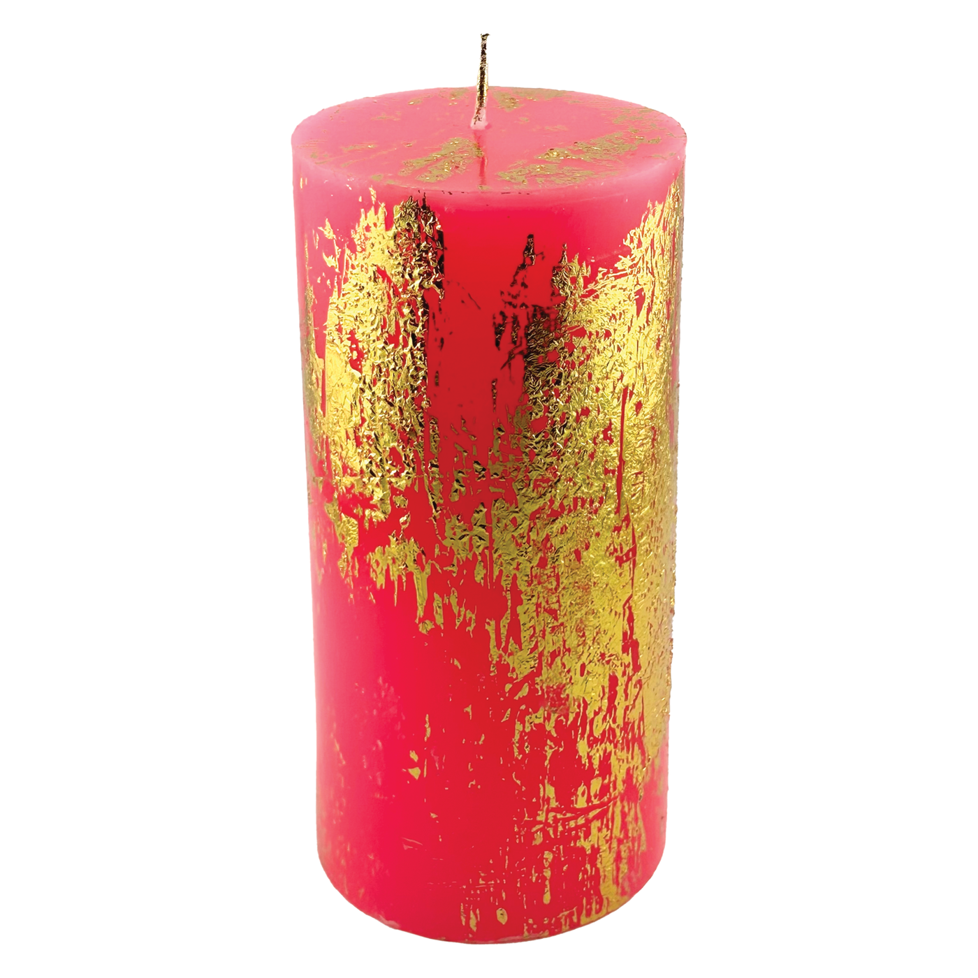 Rainbow Pillar Candle - Hot Pink