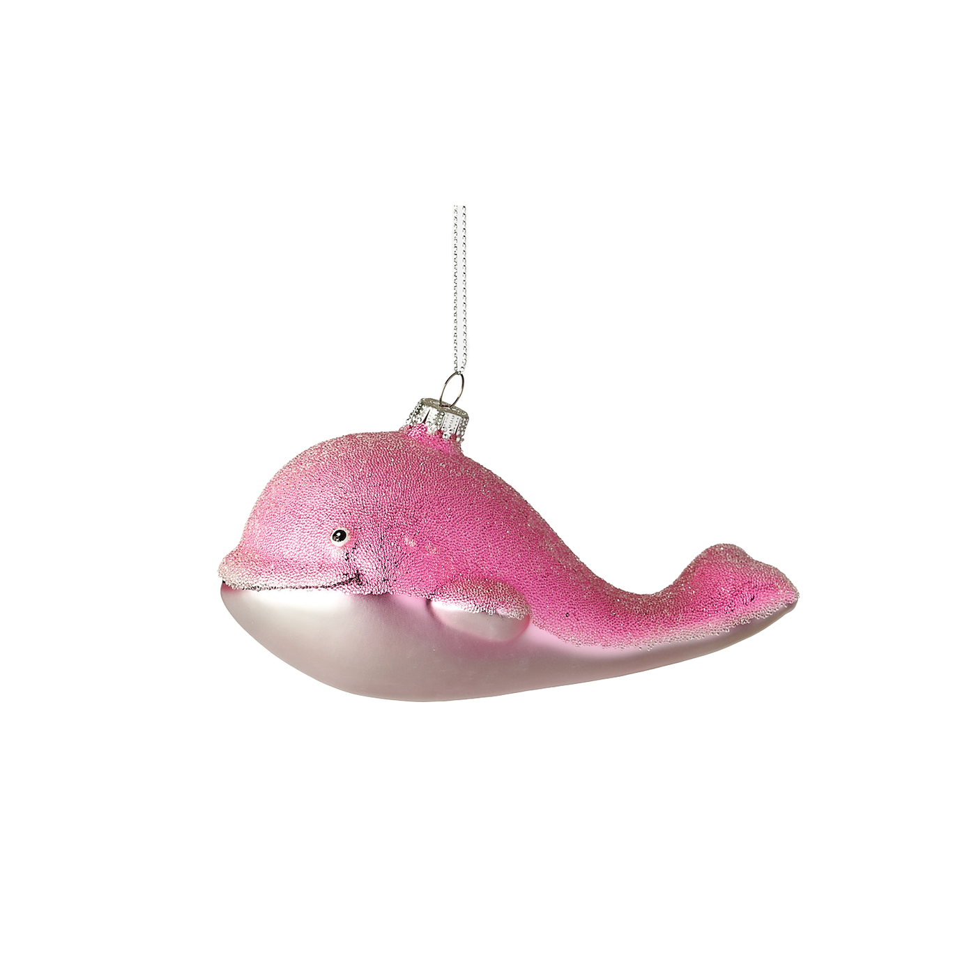 Whale Glass Ornament - Hot Pink