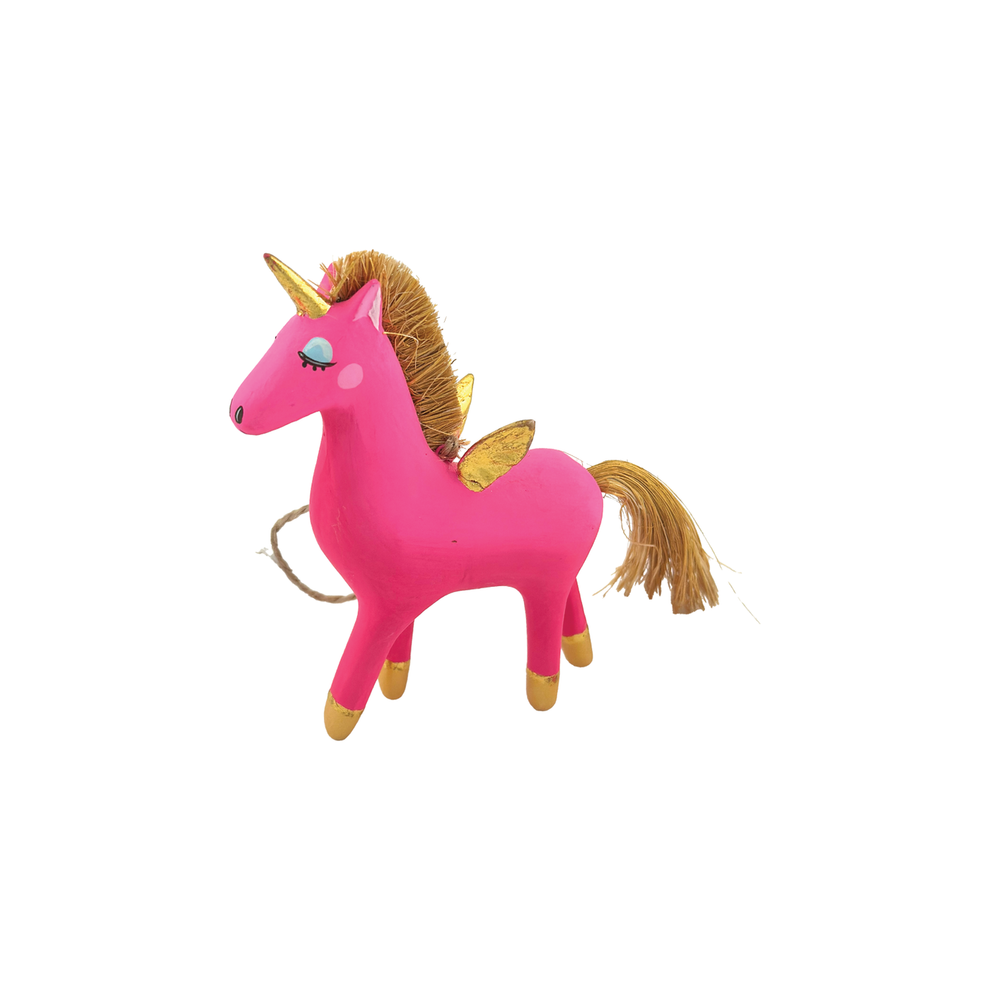 Winged Unicorn Ornament - Hot Pink