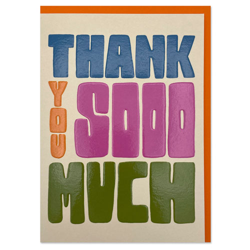 Colorful Text Thank You Greeting Card