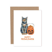 Happy Meowloween Cat Halloween Greeting Card