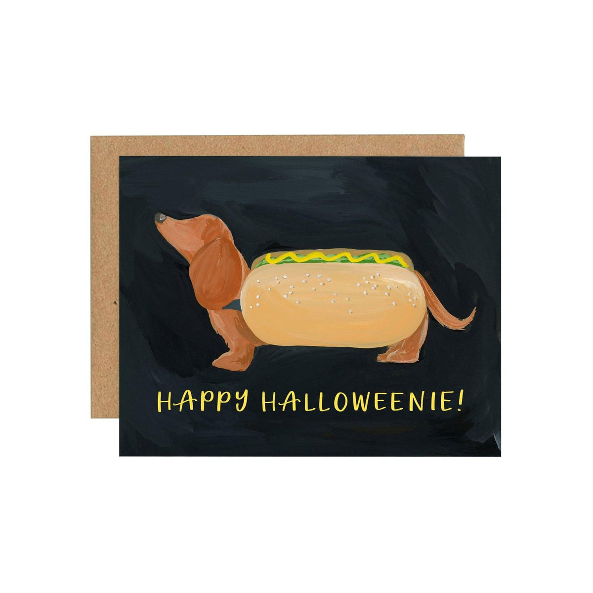 Happy Halloweenie Dog Greeting Card
