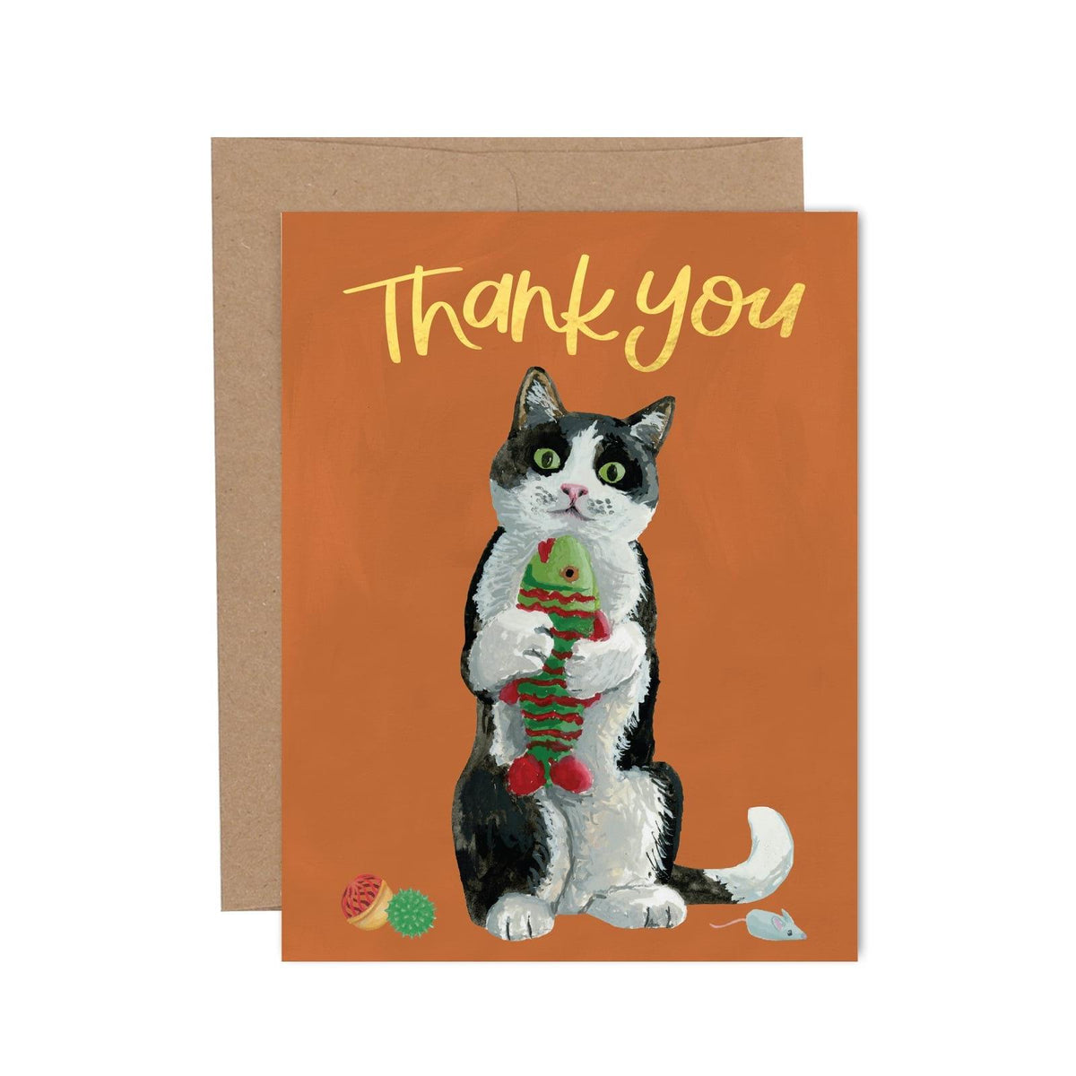 Thank You Cat Toy Greeting Card