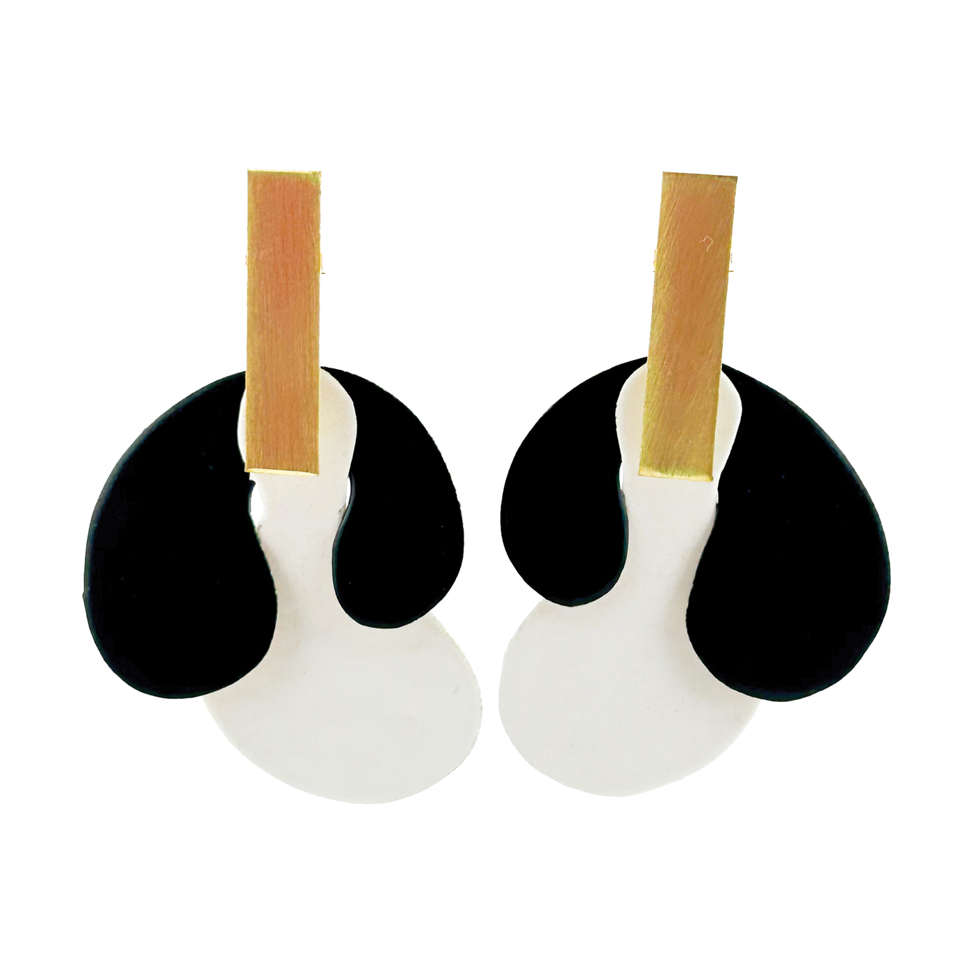 Hug Earrings - White + Black