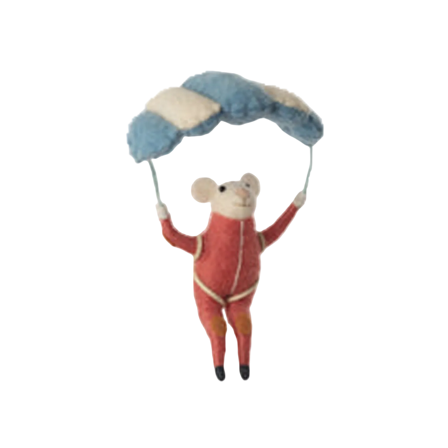 Parasailing Mouse Ornament - Blue With Red Suit