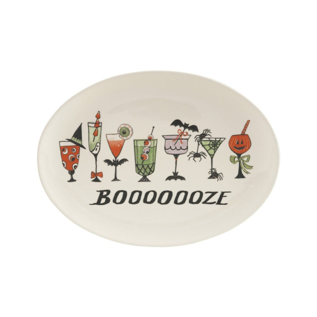 Booooooze Stoneware Platter With Halloween Cocktails