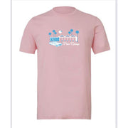 Zig Zag Unisex Crew Neck T-Shirt Pink/Teal - Just Fabulous Palm Springs