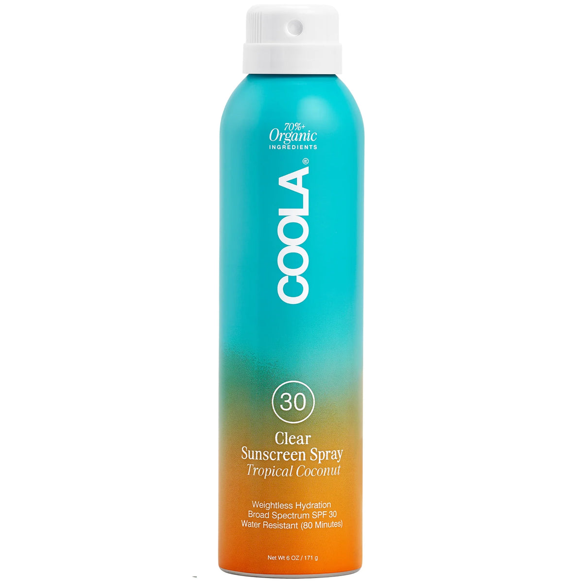 SPF 30 Coola Clear Sunscreen Spray - Tropical Coconut - 6oz
