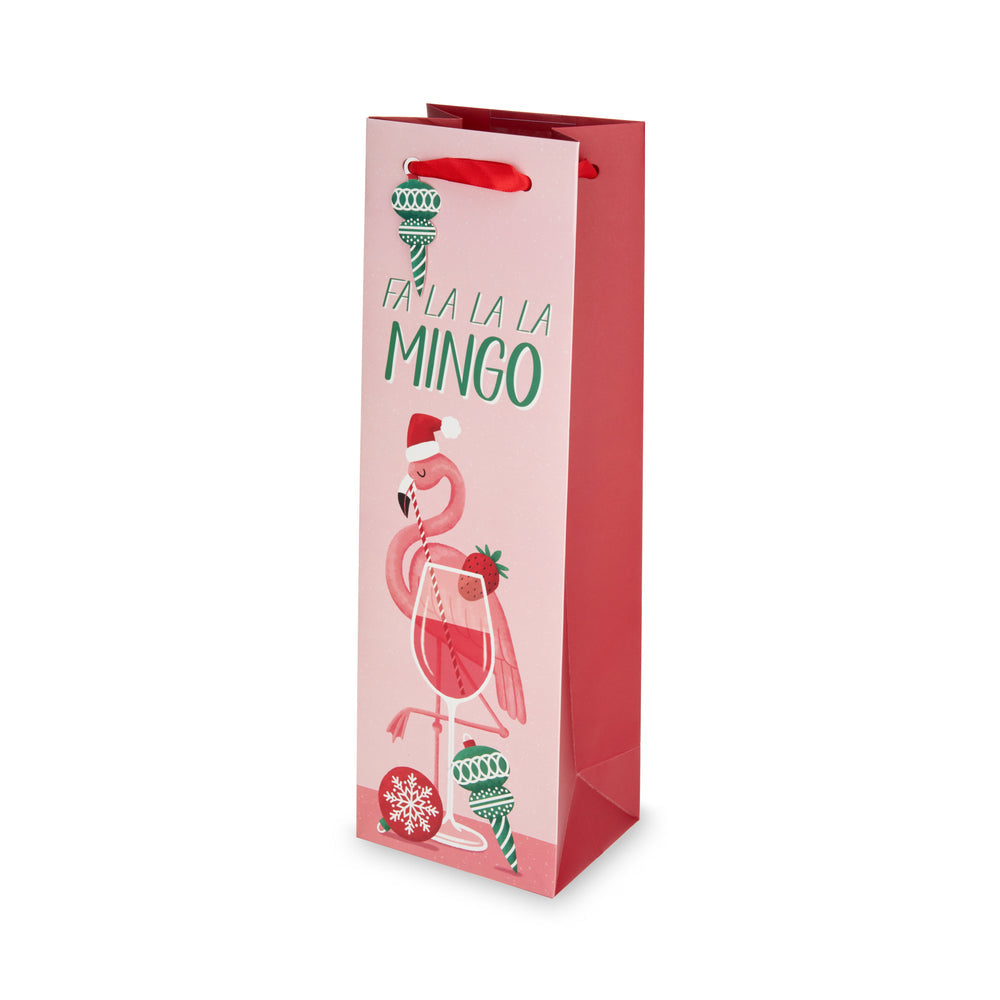 Retro Flamingo Single Bottle Wine Gift Bag