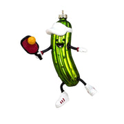 Pickleball Pickle Glass Ornament