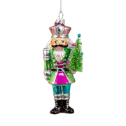 Nutcracker With Sisal Tree Ornament - Green Jacket