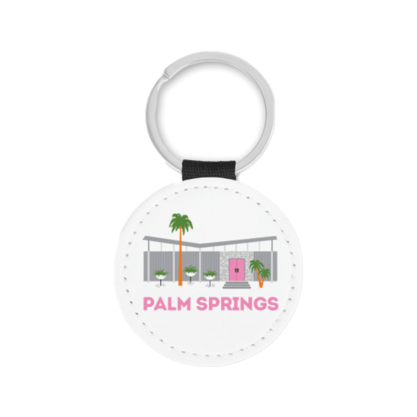 Pink Door Modern House Palm Springs Key Chain