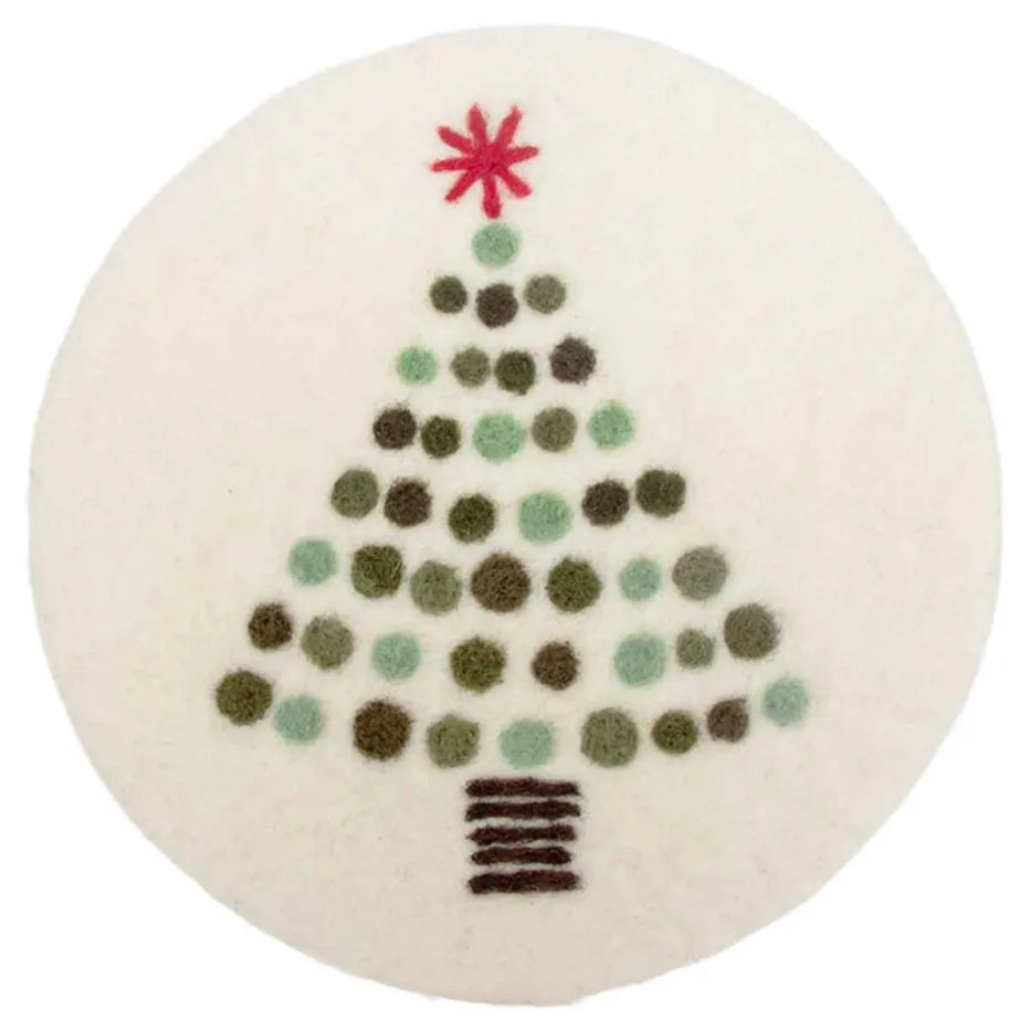 Christmas Tree Felted Trivet