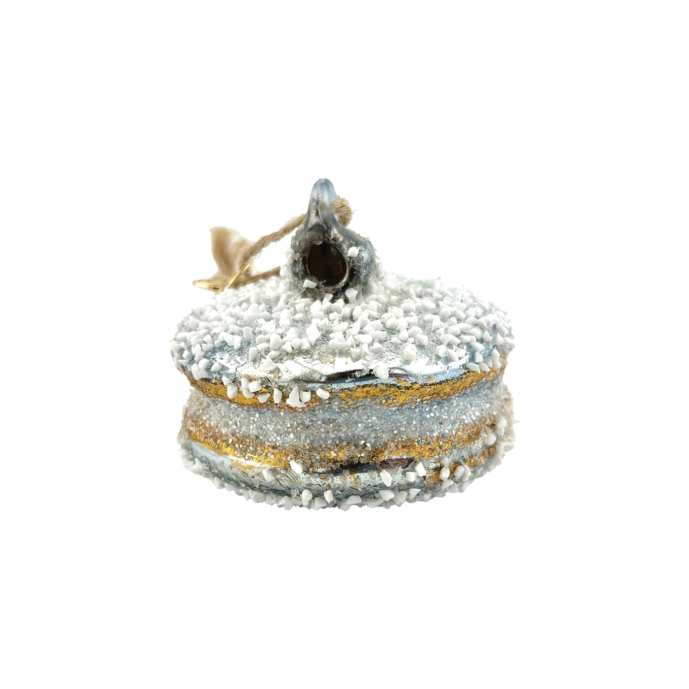Macaroon Ornament - Light Blue With Frosting