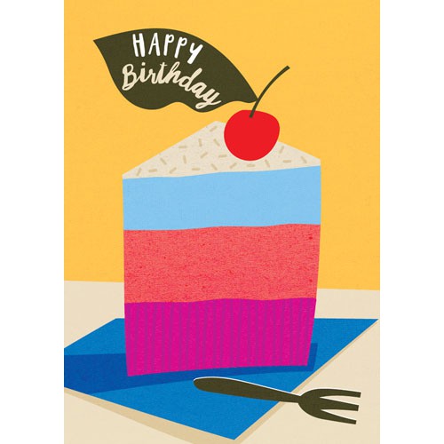 Cake With Cherry Birthday Card