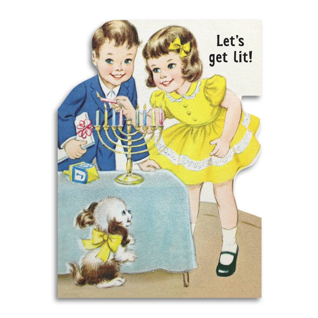 Let's Get Lit Hanukkah Card - Just Fabulous Palm Springs