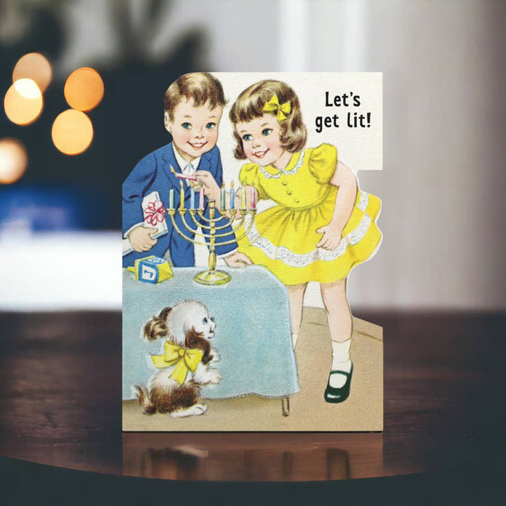 Let's Get Lit Hanukkah Card - Just Fabulous Palm Springs