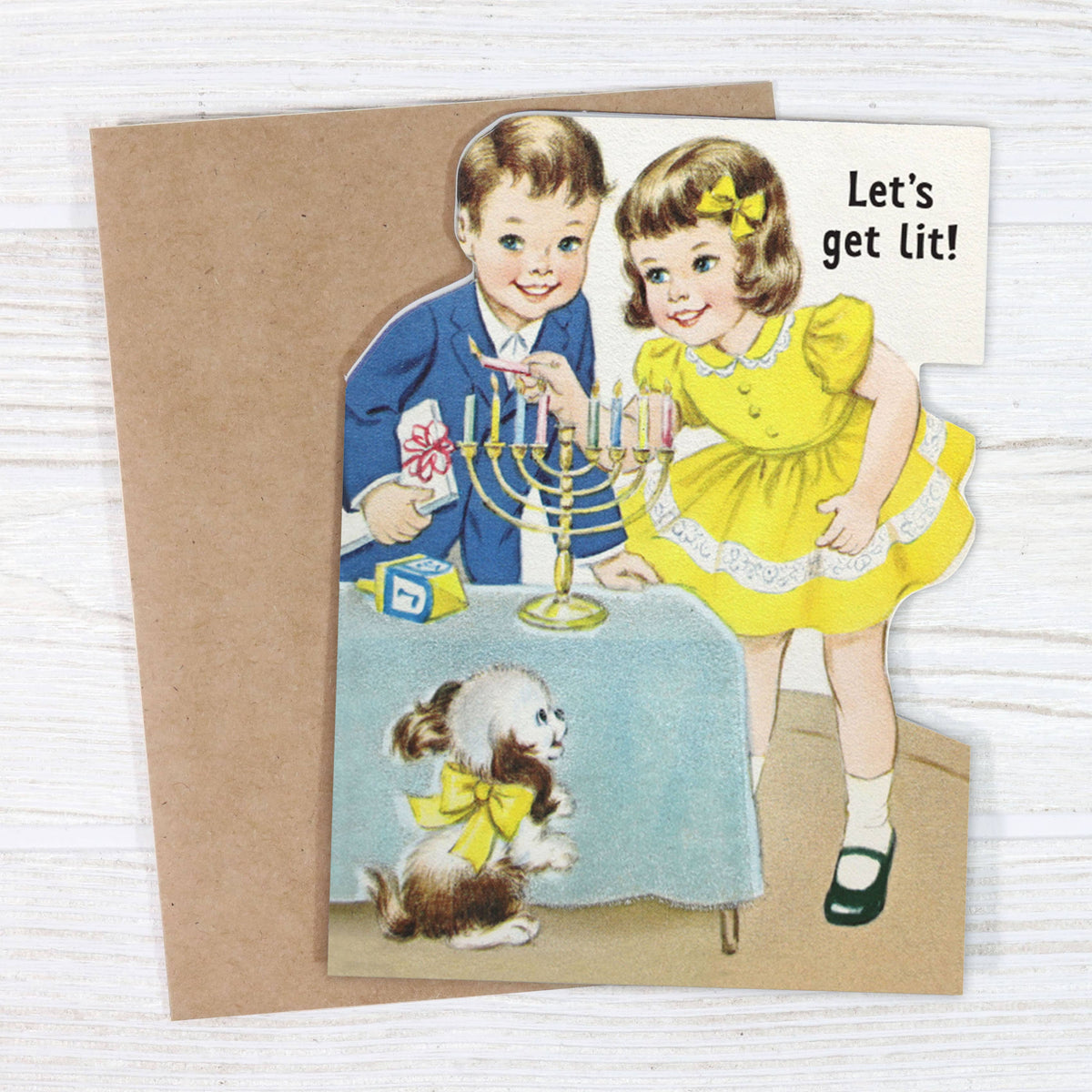 Let's Get Lit Hanukkah Card - Just Fabulous Palm Springs