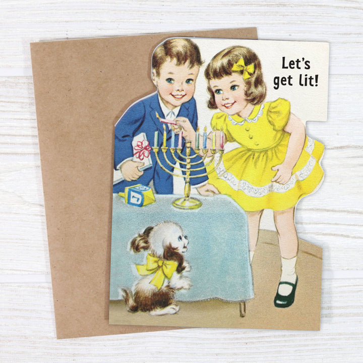 Let's Get Lit Hanukkah Card - Just Fabulous Palm Springs